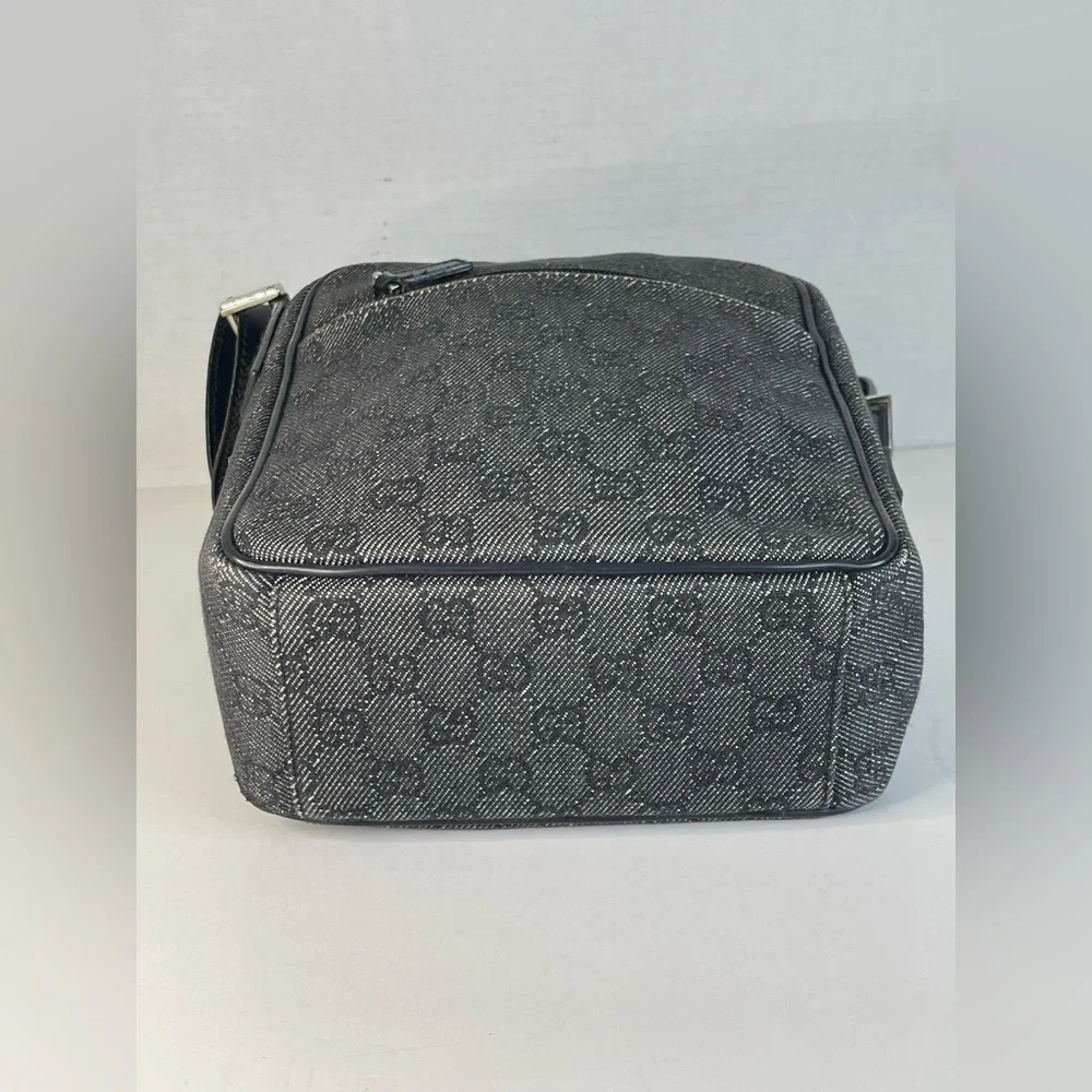 Gucci Black and Gray Monogram Messenger Bag
